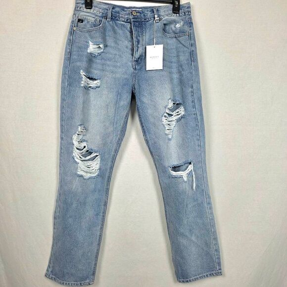 KanCan Denim - KanCan High Rise Distressed Mom Jeans 13/30 Button Fly